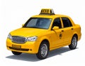 Yellow taxi car with a prominent cab sign on the roof Royalty Free Stock Photo