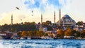 istanbul,watercolors,historical places Royalty Free Stock Photo