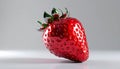 Minimal balloon 3D image of very realistic strawberry but made out of reflective meta Royalty Free Stock Photo