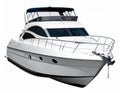 Sleek, modern white luxury yacht with multiple windows and a streamlined design. Royalty Free Stock Photo