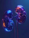 Two large kidneys, simplified look, smooth surfaces, detailed shading, subtle gradien Royalty Free Stock Photo