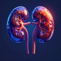 Two large kidneys, simplified look, smooth surfaces, detailed shading, subtle gradien Royalty Free Stock Photo