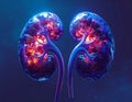 Two large kidneys, simplified look, smooth surfaces, detailed shading, subtle gradien Royalty Free Stock Photo