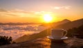 Sunset photo of ideas for coffee design, aesthetics, colorful Royalty Free Stock Photo