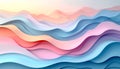 Soft Pastel Paper Cut, Waves Abstract Background, A layered, wavy abstract background with a paper-cut Royalty Free Stock Photo
