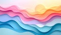 Soft Pastel Paper Cut, Waves Abstract Background, A layered, wavy abstract background with a paper-cut Royalty Free Stock Photo