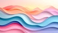 Soft Pastel Paper Cut, Waves Abstract Background, A layered, wavy abstract background with a paper-cut Royalty Free Stock Photo