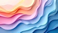 Soft Pastel Paper Cut, Waves Abstract Background, A layered, wavy abstract background with a paper-cut Royalty Free Stock Photo