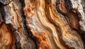 Wood bark texture, weathered tree trunk showcasing rough pine bark texture with rich orange, brown, gray tones Royalty Free Stock Photo