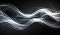 mysterious abstract image featuring flowing, dynamic white smoke or vapor waves against a solid black background, smooth Royalty Free Stock Photo
