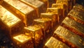 Shining Gold Bars with Fineness Stamped Royalty Free Stock Photo