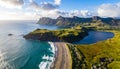 Aerial view of a coastal landscape in Norway Royalty Free Stock Photo