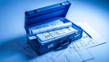 Blueprints in a Briefcase Royalty Free Stock Photo