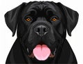 Illustrated image of a black dog, likely a Cane Corso Royalty Free Stock Photo