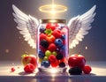 Transparent Can with Apple N Berry & Bobas silght top angel Royalty Free Stock Photo