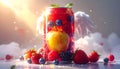 Transparent Can with Apple N Berry & Bobas silght top angel Royalty Free Stock Photo