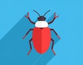 Flat design vector-style image of bug jira with blue background Royalty Free Stock Photo