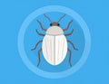 Flat design vector-style image of bug jira with blue background Royalty Free Stock Photo