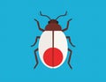 Flat design vector-style image of bug jira with blue background Royalty Free Stock Photo