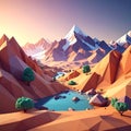 Low poly 3D image of background Royalty Free Stock Photo