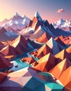 Low poly 3D image of background Royalty Free Stock Photo