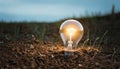 Light Bulb in Soil Royalty Free Stock Photo