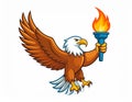 Logo of eagle holding torch Royalty Free Stock Photo