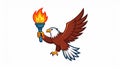 Logo of eagle holding torch Royalty Free Stock Photo