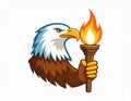 Logo of eagle holding torch Royalty Free Stock Photo