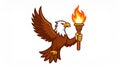 Logo of eagle holding torch Royalty Free Stock Photo