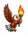 Logo of eagle holding torch Royalty Free Stock Photo