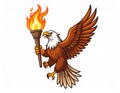 Logo of eagle holding torch Royalty Free Stock Photo