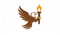 Logo of eagle holding torch Royalty Free Stock Photo