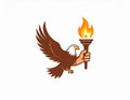 Logo of eagle holding torch Royalty Free Stock Photo