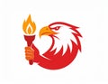 Logo of eagle holding torch Royalty Free Stock Photo