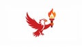 Logo of eagle holding torch Royalty Free Stock Photo