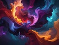 Swirling waves of vibrant colorsâorange, purple, blue, and red Royalty Free Stock Photo