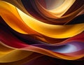 Abstract artwork featuring flowing, curved ribbons in shades of yellow, orange, red, and purple Royalty Free Stock Photo