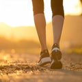 Outdoor photo of athletic woman close up leg Royalty Free Stock Photo