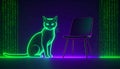 Digital Cat and Chair Royalty Free Stock Photo