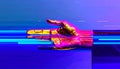 Glitch Art Hand Royalty Free Stock Photo
