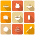 Breakfast Food Icons Set Royalty Free Stock Photo