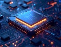 Advanced Microprocessor on Circuit Board Royalty Free Stock Photo