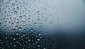 Photorealistic macro close-up of raindrops on window glass, abstract water texture background Royalty Free Stock Photo