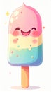 Cute cartoon ice cream character for children education and alphabet learning. Generated image Royalty Free Stock Photo