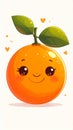 Cute cartoon orange fruit character for children education and alphabet learning. Generated image Royalty Free Stock Photo