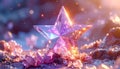 Crystal 4 3DCG Star Royalty Free Stock Photo