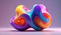 Abstract colorful 3d shape, cinema 4d, ambient occlusion, render, maya Royalty Free Stock Photo