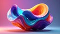 Abstract colorful 3d shape, cinema 4d, ambient occlusion, render, maya Royalty Free Stock Photo