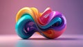 Abstract colorful 3d shape, cinema 4d, ambient occlusion, render, maya Royalty Free Stock Photo